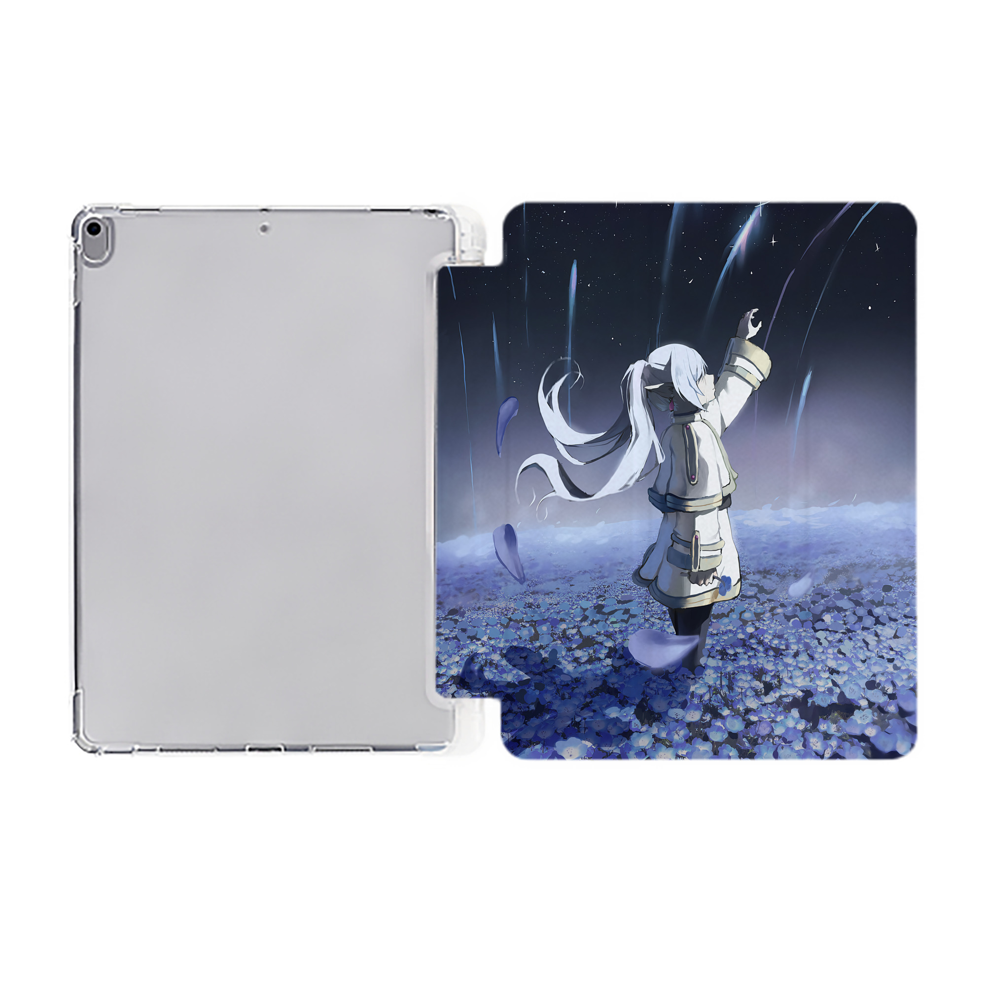 （画像用） 葬送のフリーレン Frieren IPad ケース ペン収納付き 三つ折りスタンド PUレザー×シリコン 対応機種9.5/10.5/10.9インチ